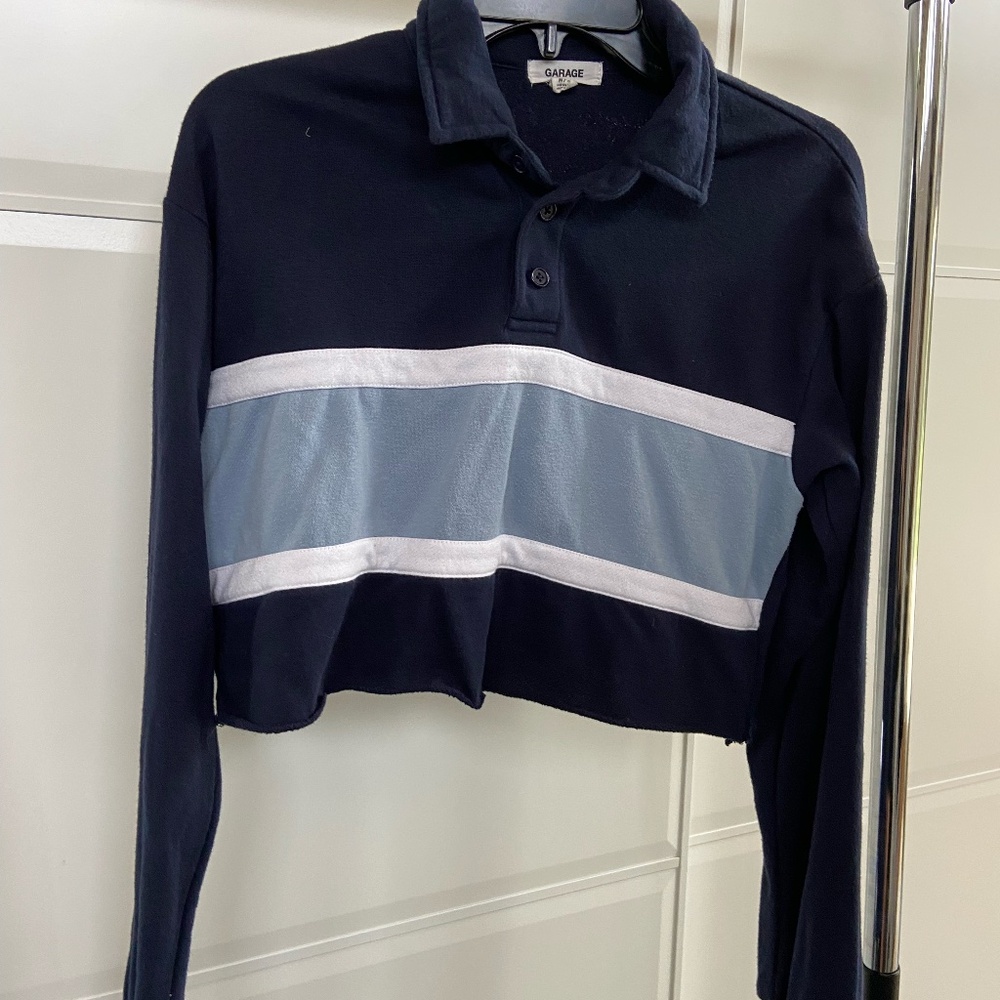 Garage Cropped Button Sweater- Size Medium